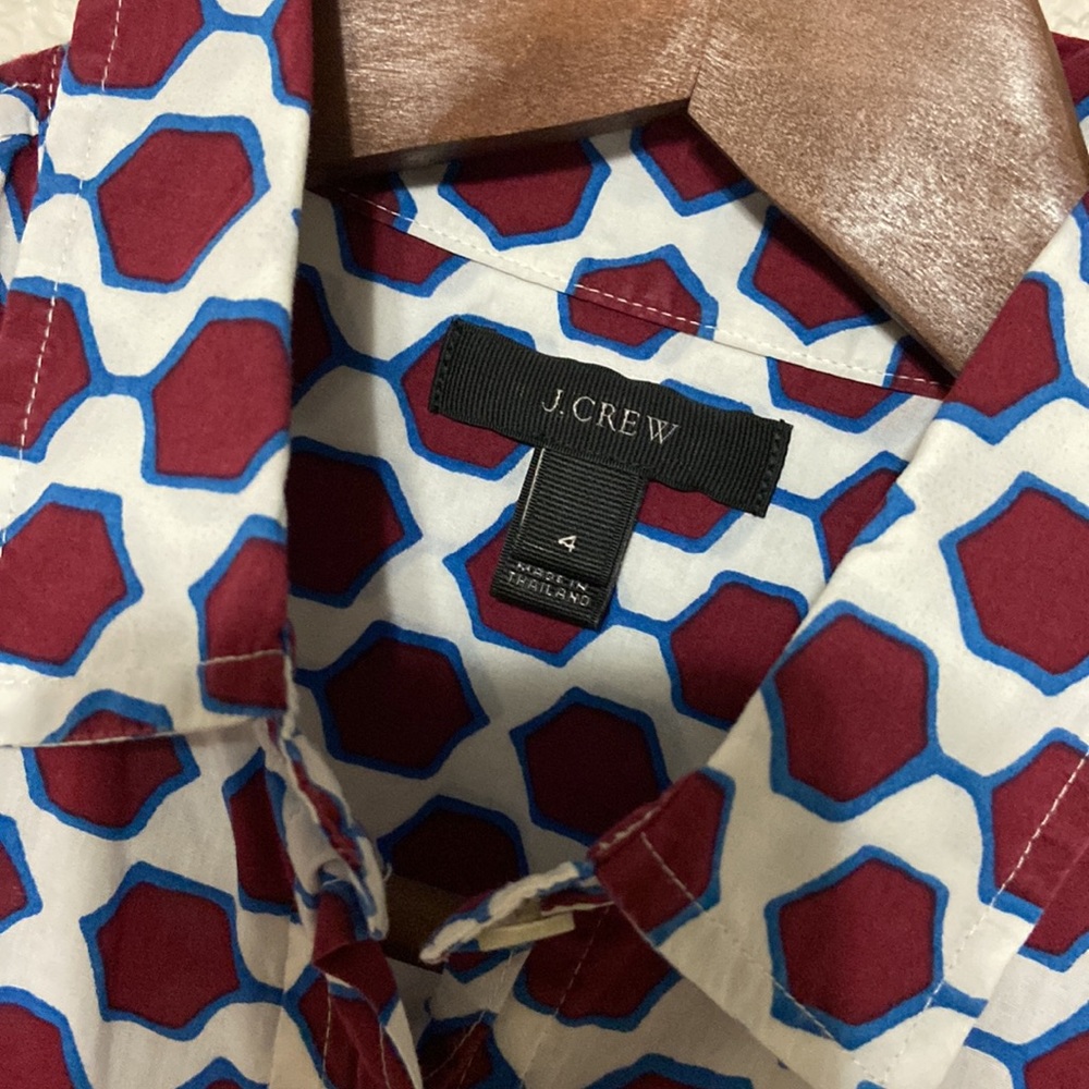 J. Crew Hexagon Print Button-Down Pullover Shirt - image 3